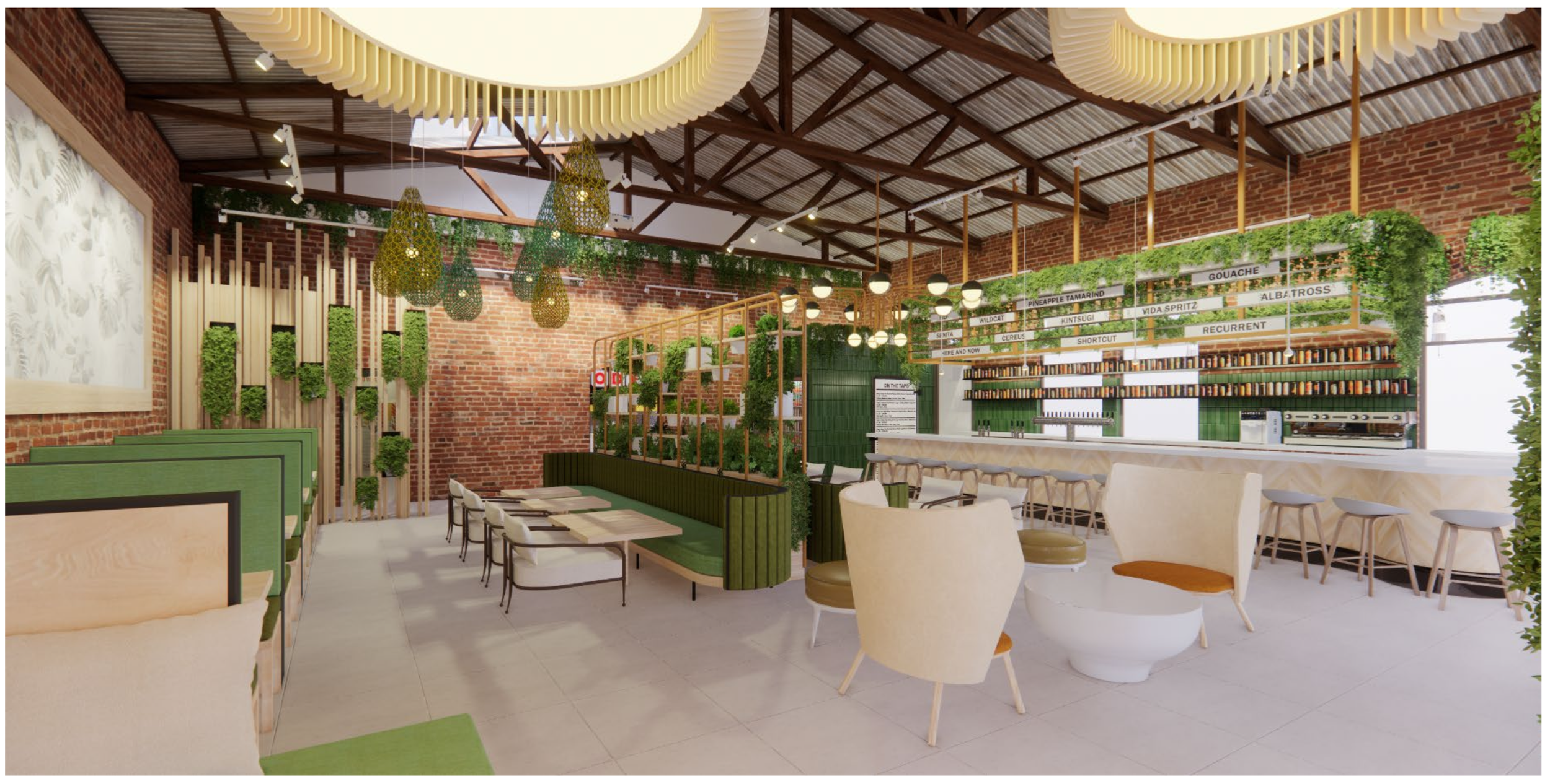 Rendering of new Pueblo Vida taproom at 121 E Broadway.