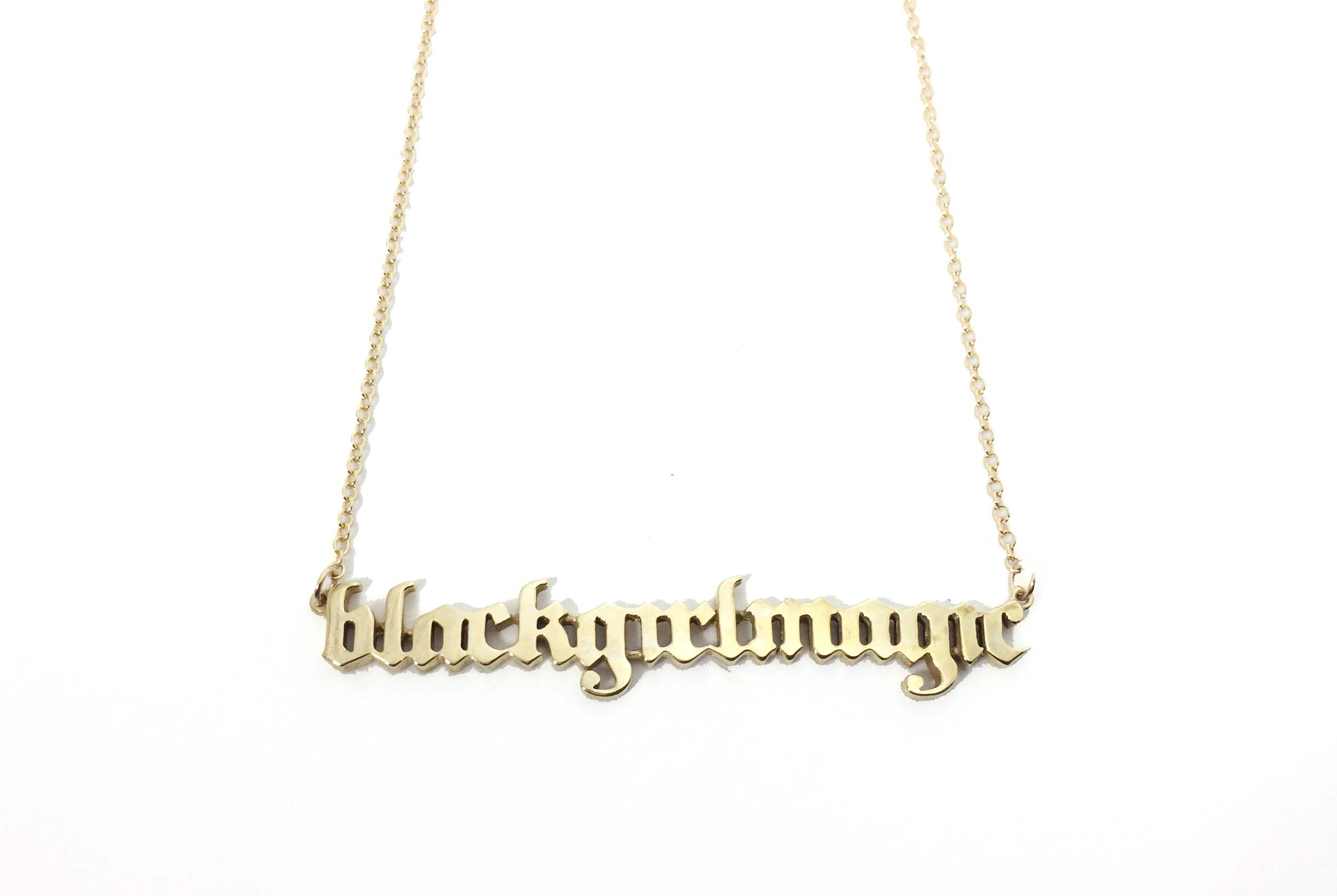 18k Gold Plated Black Girl Magic Necklace