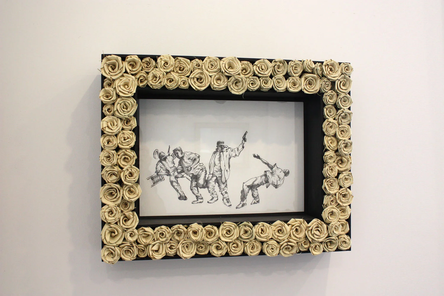 Chicora - Pine, Hand Woven Palmetto Roses, Ink and Graphite on Paper 22 x 17 in