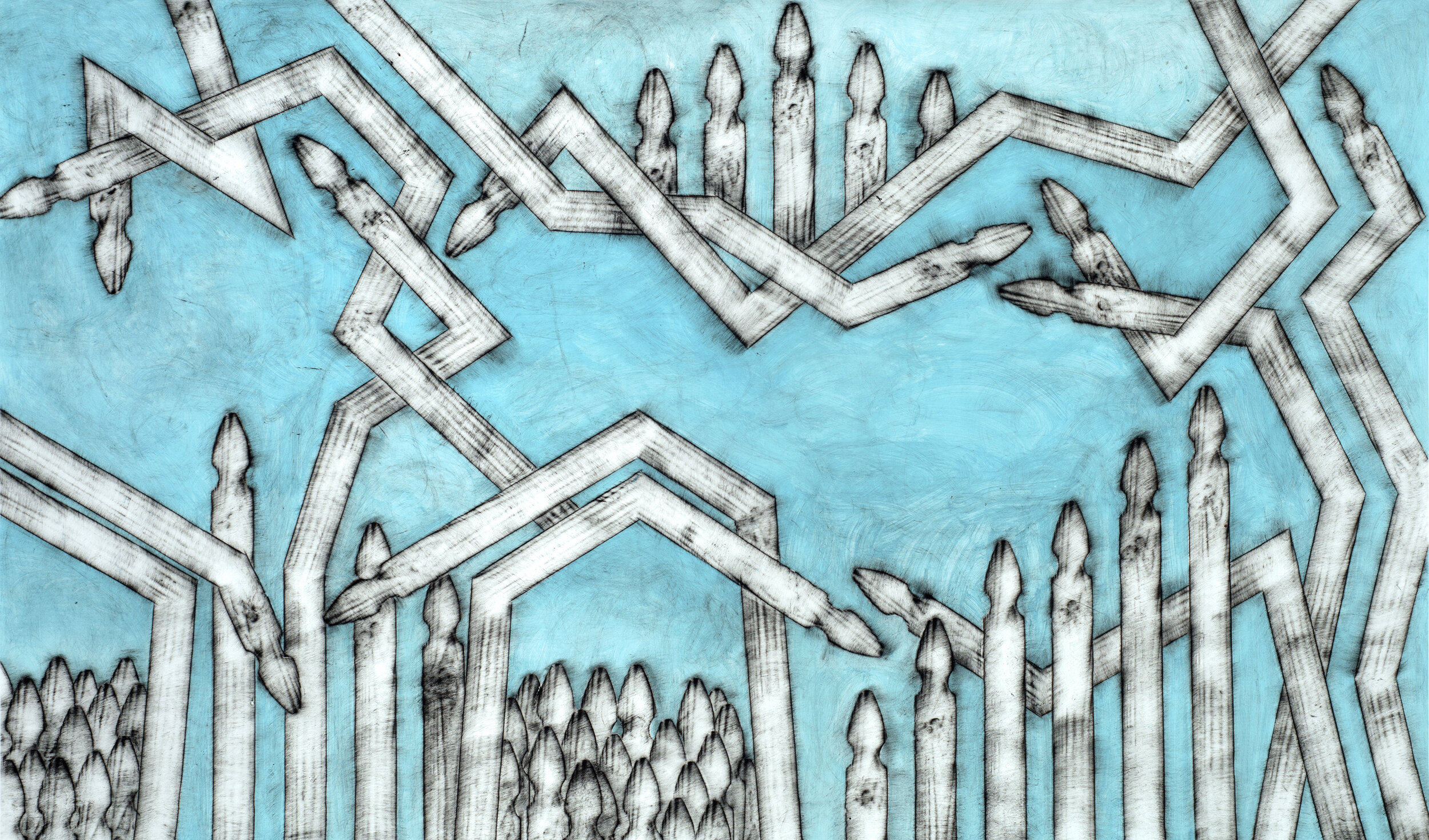   Eden , 2020 Acrylic on Paper 120 x 72 in | 302 cm x 183 cm Gibbes Museum of Art Permanent Collection 