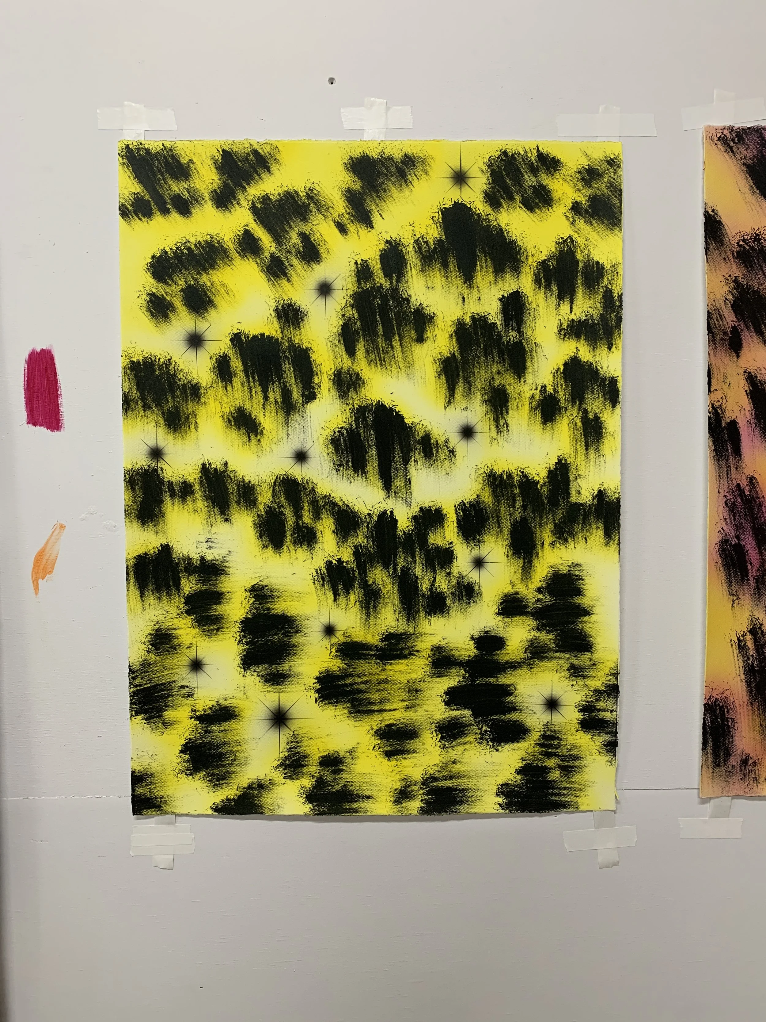   Untltled Study, 2022 (Moss and Stars on Yellow)  30 x 22 in. Original NFS Commission for $1,955 