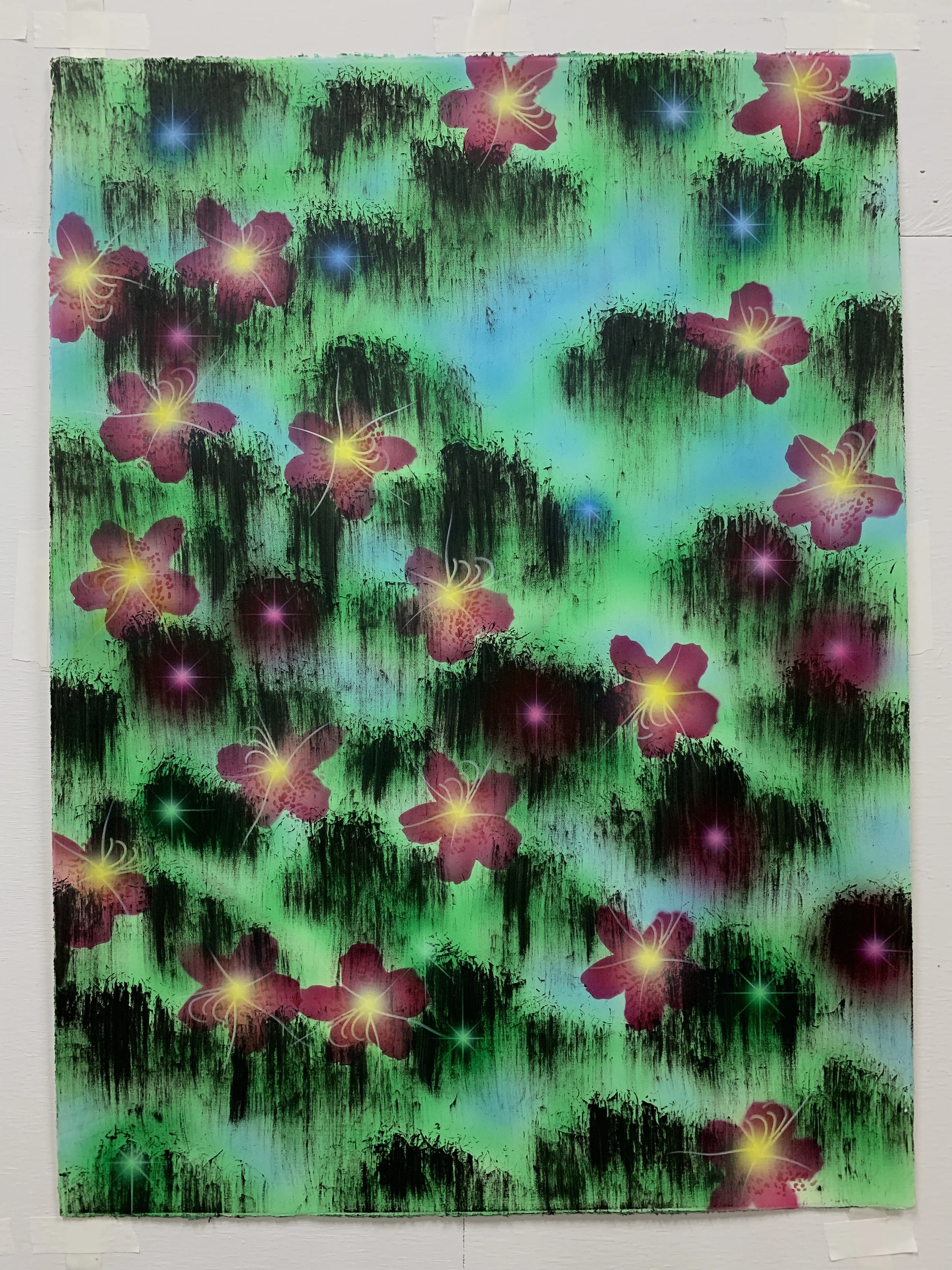   Untltled Study, 2022 (Glowing Azaleas)  30 x 22 in. Original NFS Commission for $2,300 