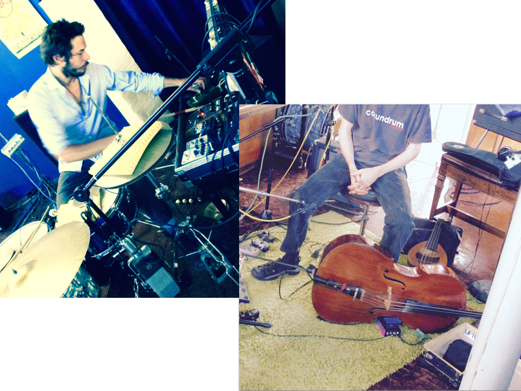 Frank Rosaly and Fred Lonberg-Holm adding their signature sounds to Instrumentalis . 