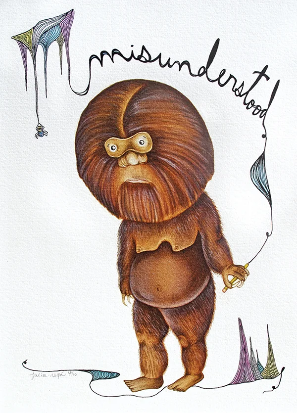 MISUNDERSTOOD Watercolor with Pen & Ink
