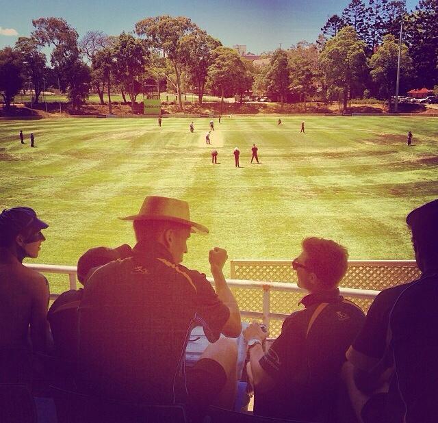 The current troops discuss battle plans at Uni No. 1 Oval