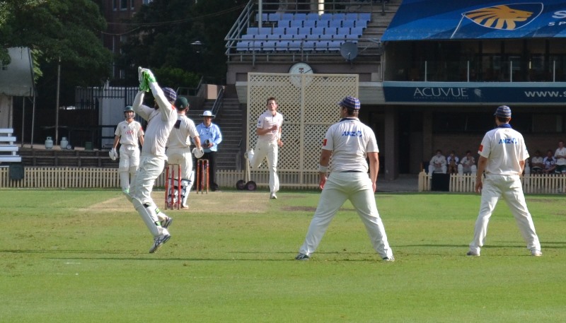 Nigel Cowell sends a vicious short ball through to Ryan Carters against Hawkesbury in Round 13 action at Uni Oval No. 1.