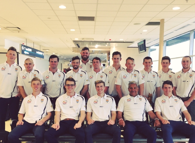 Team Australia assemble at the airport