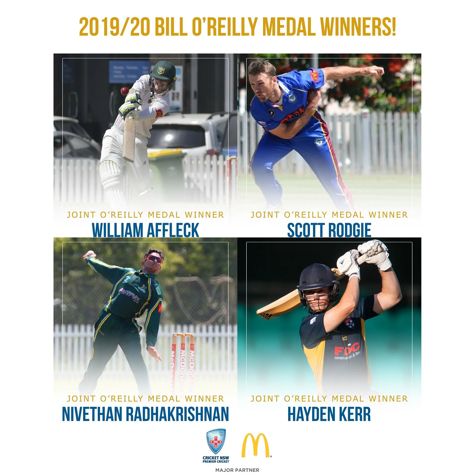 Hayden Kerr Awarded Joint 2019/20 Bill O' Reilly Medal 