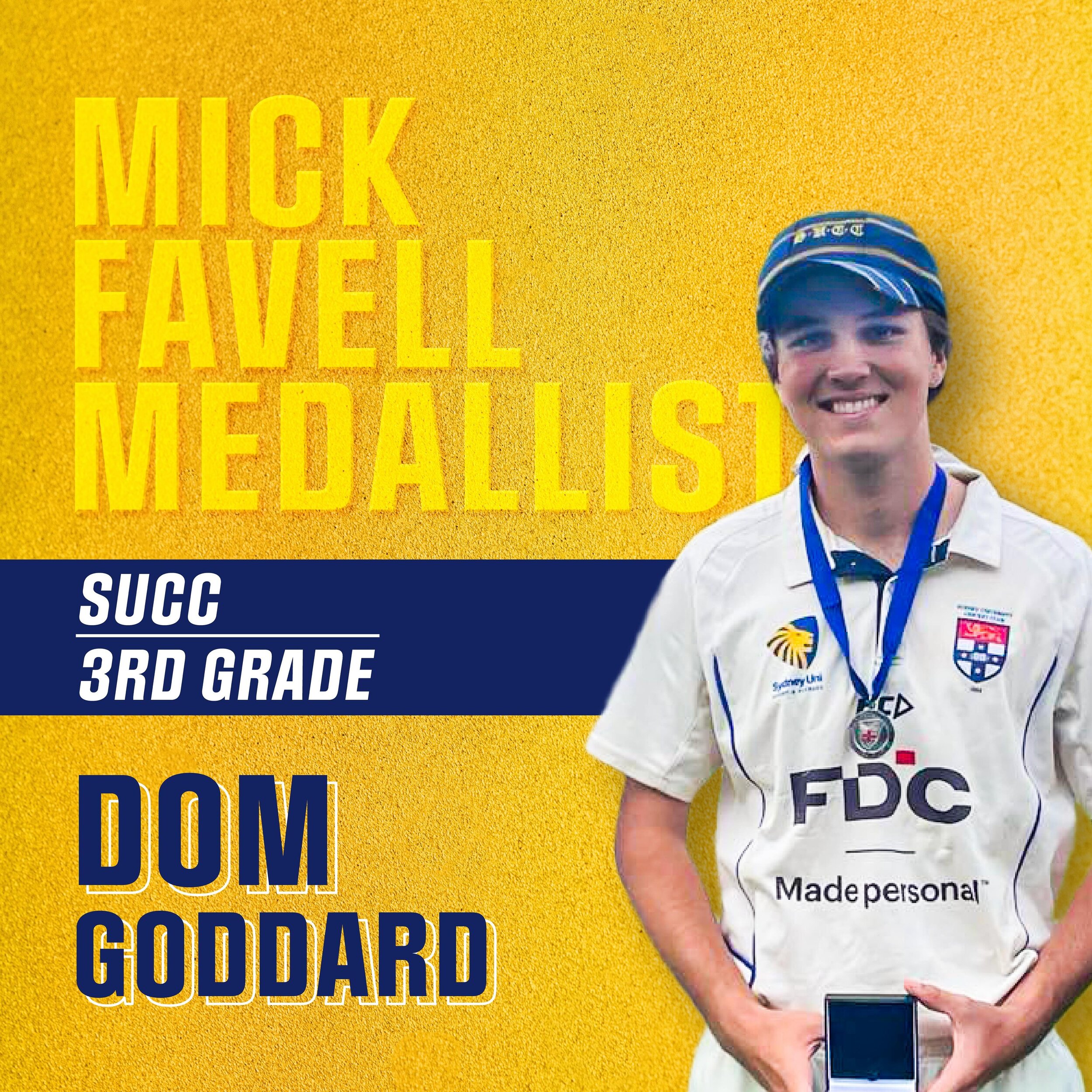 Just one week after dislocating his shoulder in the 3rd Grade semi-final, Dom Goddard was awarded the player of the match in the grand final. 

His crucial innings of 73 laid the foundation for the lower order to finish the job and win their side the