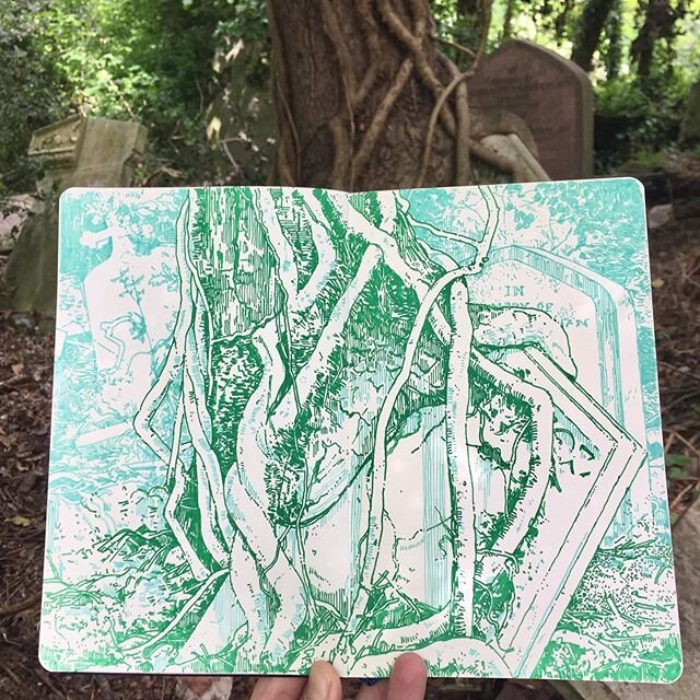 #sketchbook #urbansketching #sketch #draw #drawing #art #artwork #artist #artistoninstagram #illustration #illustrator #reportage #weekend #bankholiday #spring #may #london #cemetery #lockdown #colour #view #composition #cemetery #nature #trees #pen 