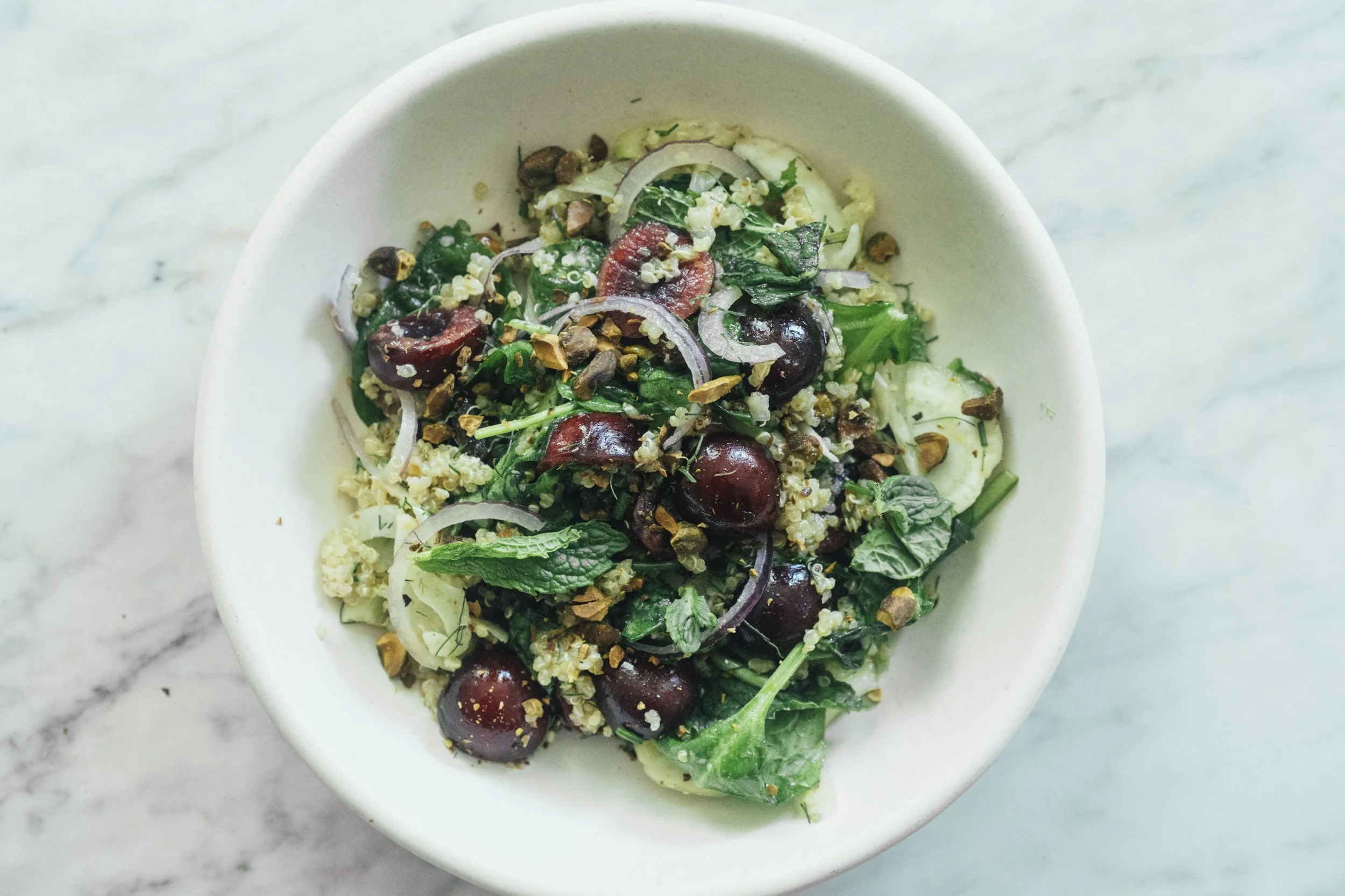 Cherry quinoa salad