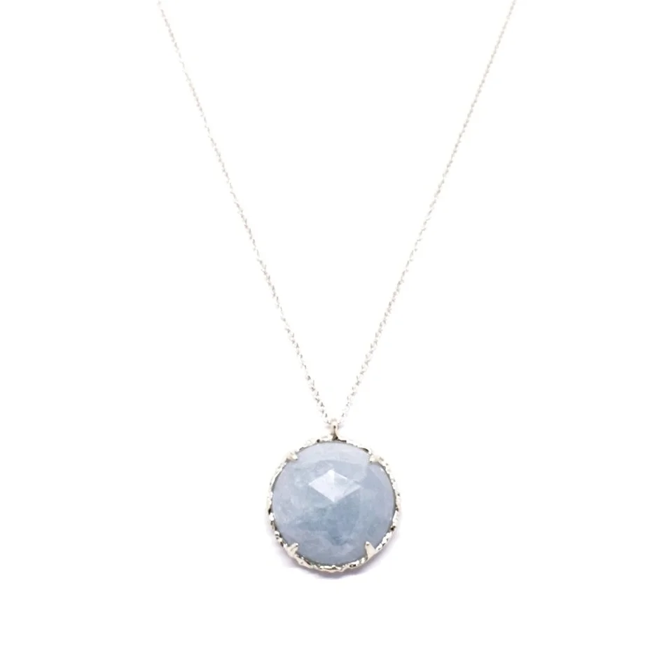 Round Necklace, Large, in Aquamarine