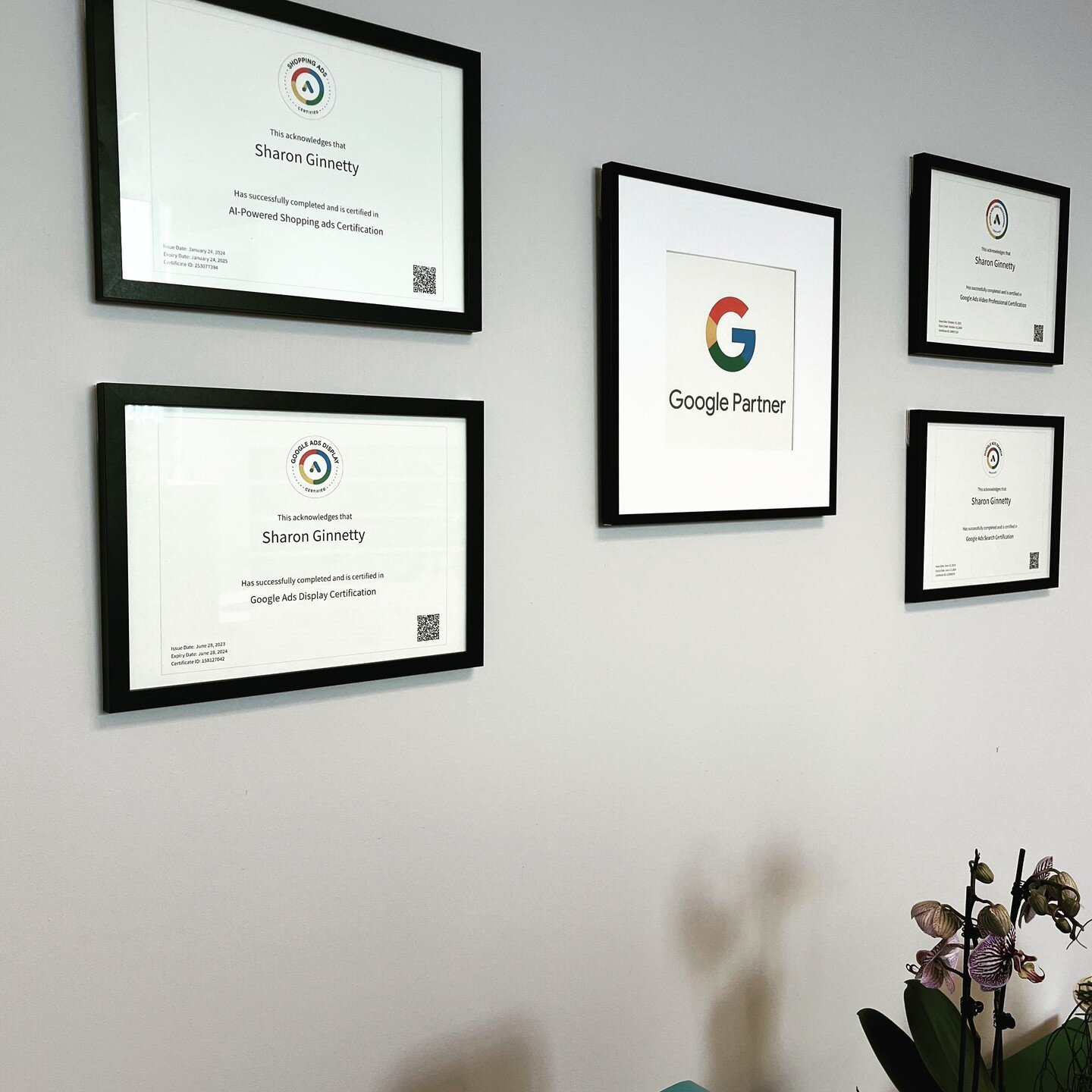 Celebrating the little wins in January! I had to renew my Shopping Ads Certification and passed the exams last week. It was the impetus needed to finally get some of those certs on the office wall! 📜

#googlepartner #googleads #ppc #growingrevenueon