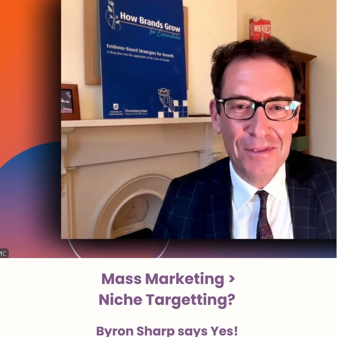 🌍 Marketing inspiration from Adelaide to Ireland!

I was invited by the @marketinginstituteireland to a European Marketing Confederation webinar with Byron Sharp, author of How Brands Grow.

His research is eye-opening (and sometimes controversial):