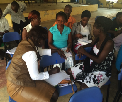 Educate! Mentors in a group discussion at Induction
