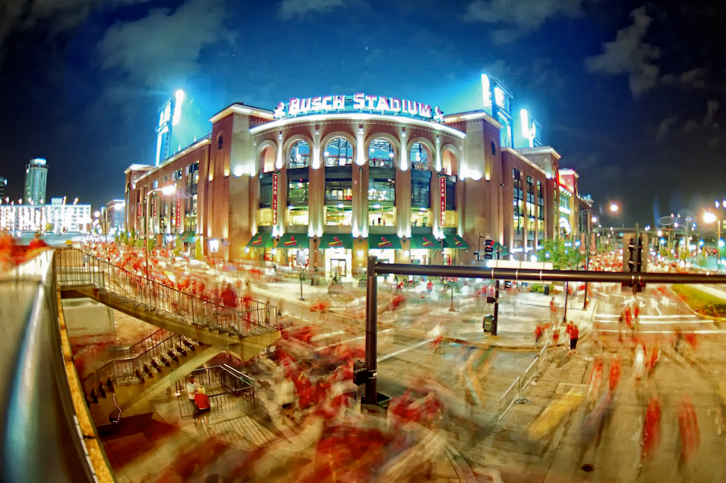 Busch Stadium, Konica Autoreflex TC, 16mm, Ektar bulb exposure