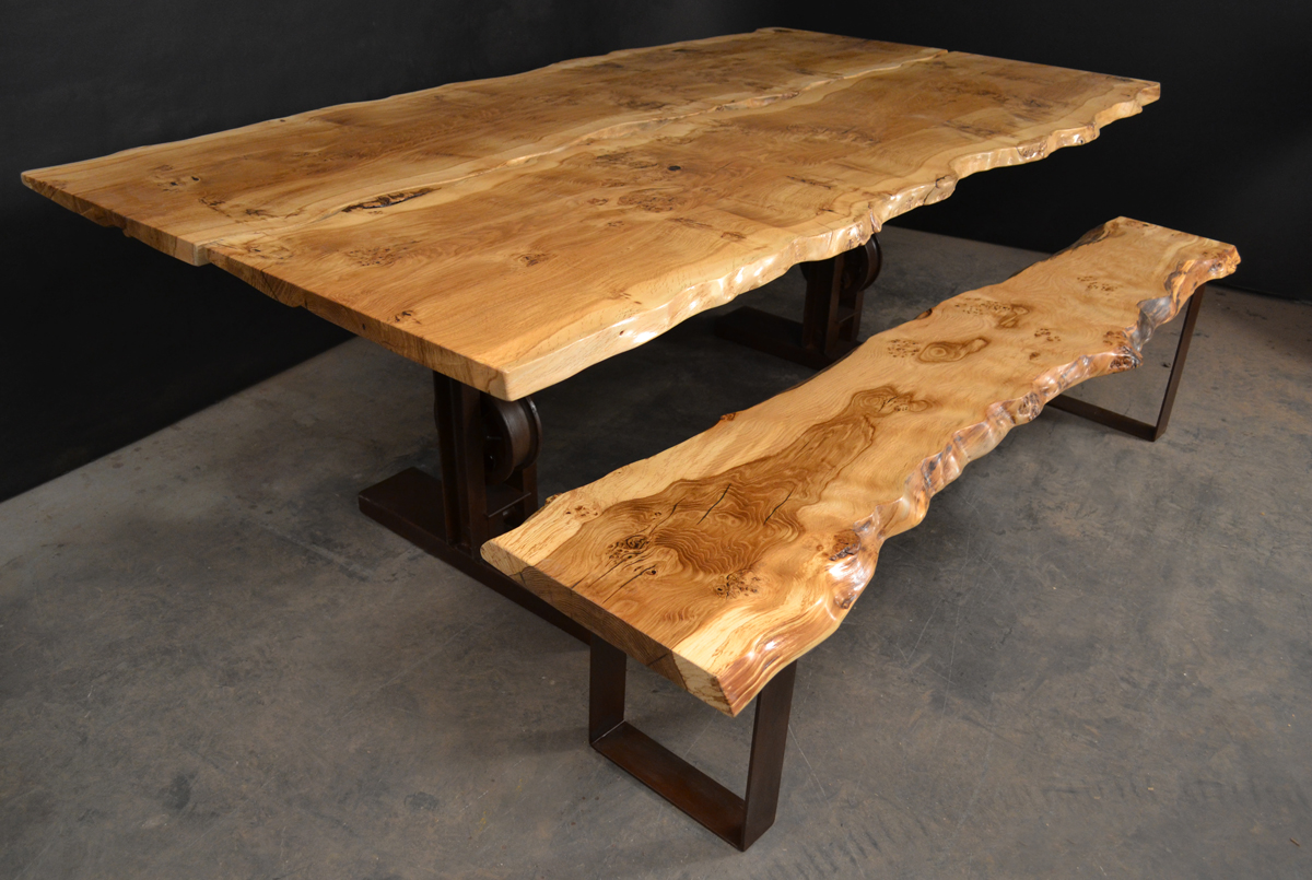 Oregon Oak Dining and Bench