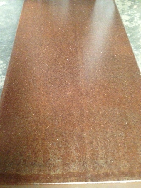Rusted and brushed steel with a smooth texture