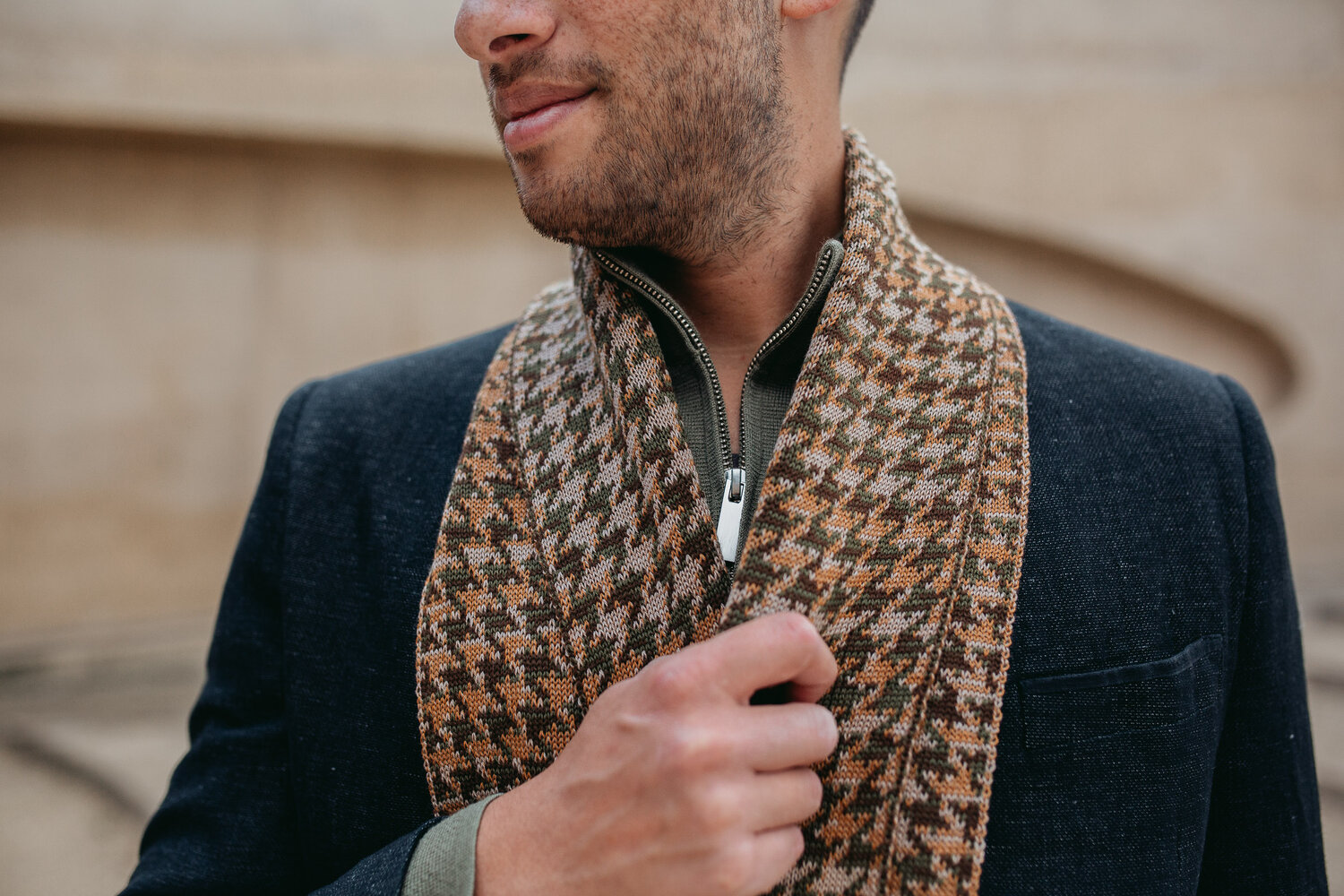 The Wool-Blend Scarf - Beige – staiy.