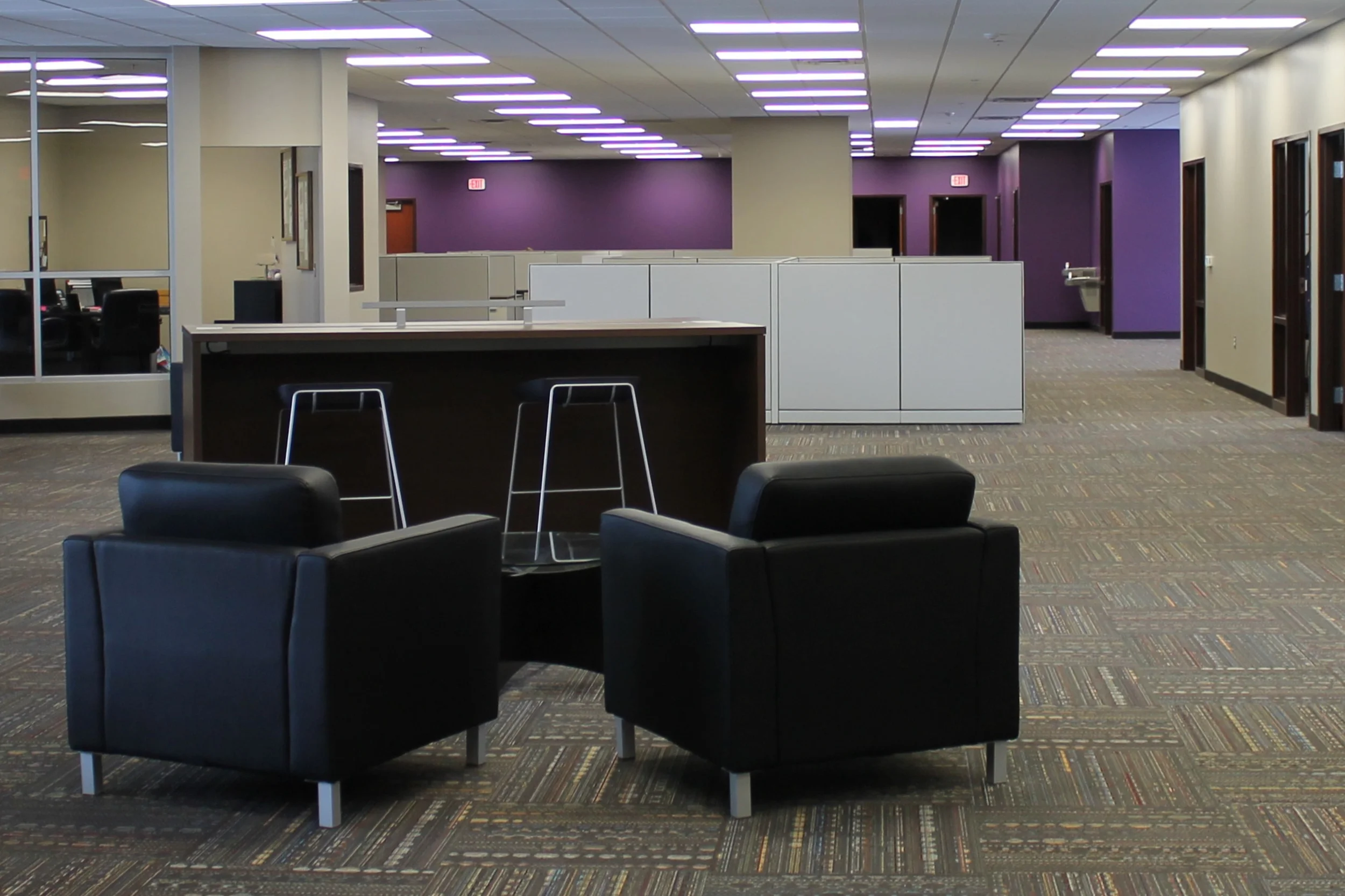 Corporate offices are located on the added second floor