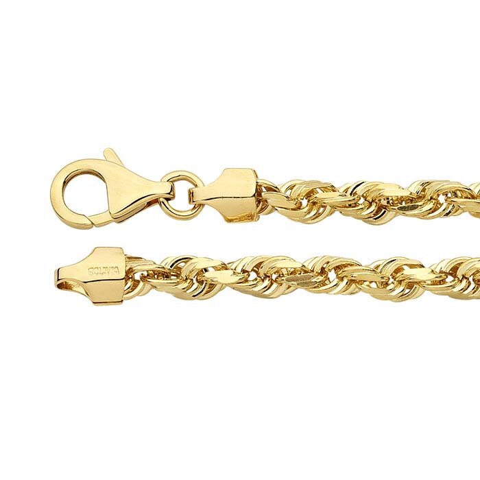 Solid 14k Gold Diamond Cut French Rope — Reagan Charleston Jewelry