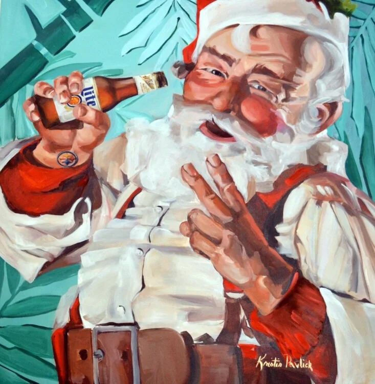 Retired Santa acrylic on canvas | 36” x 36”