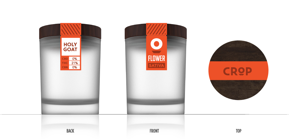 Flower Jar: Bud will be sold in frosted glass jars with wood lids for easily-accessible and secure storage.