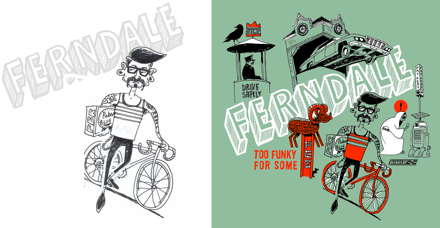 sketches for 2013 Ferndale tee
