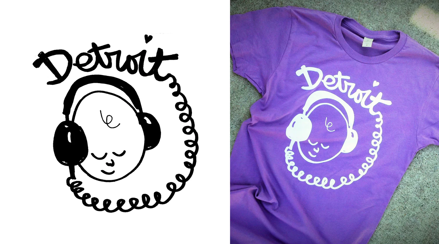 Headphone tee - concept drawing