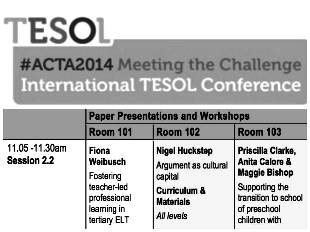 ACTA Conference, Melbourne Aust, September 2014