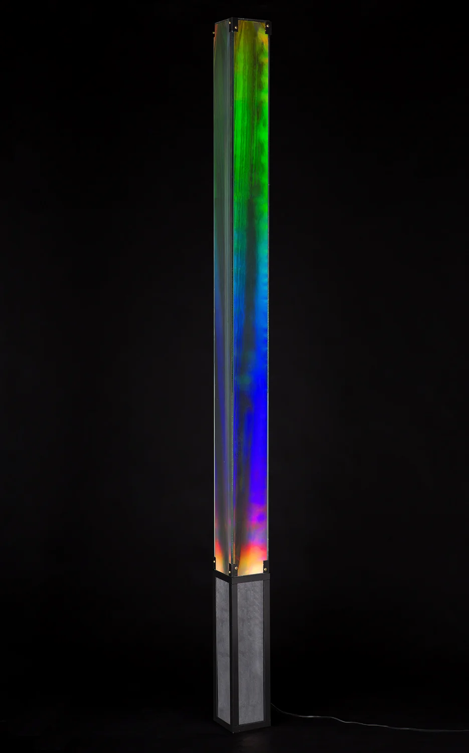 ...need rainbows in the dark, more than the light Metal, glass, light 6" x 6" x 96" 