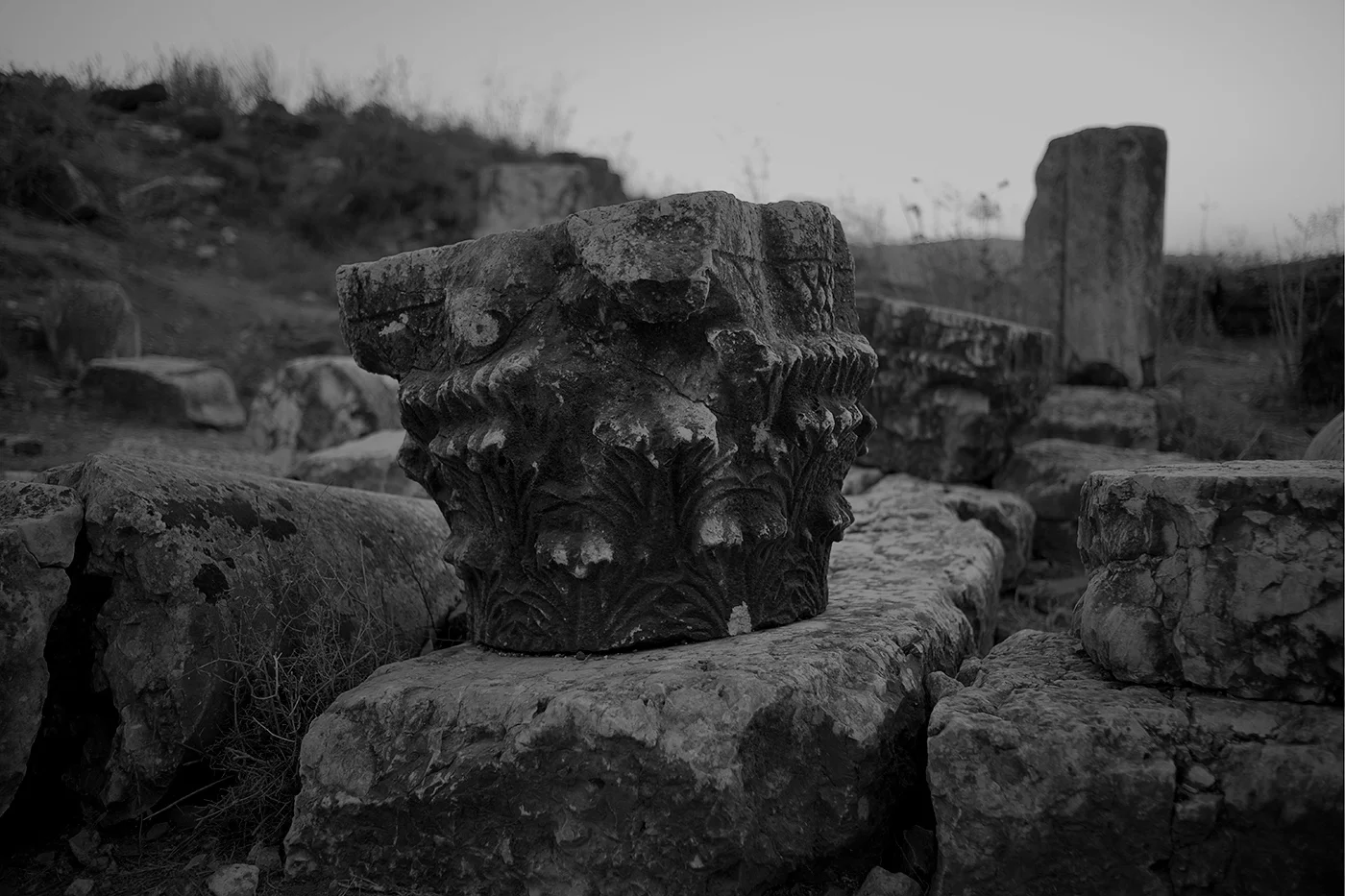 Untitled (Arbel Synagogue), Mount Arbel, 2015, from the series "Last Light" , B&W photograph, Inkjet print, 58x87 cm