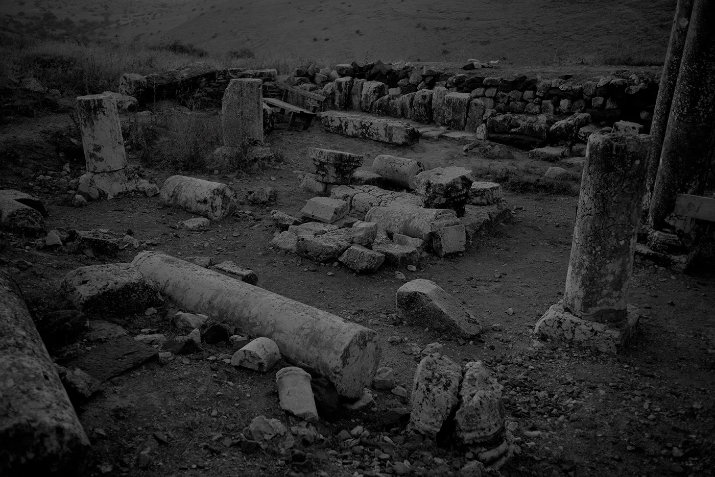 Untitled (Arbel Synagogue #2), Mount Arbel, 2015, from the series "Last Light" , B&W photograph, Inkjet print