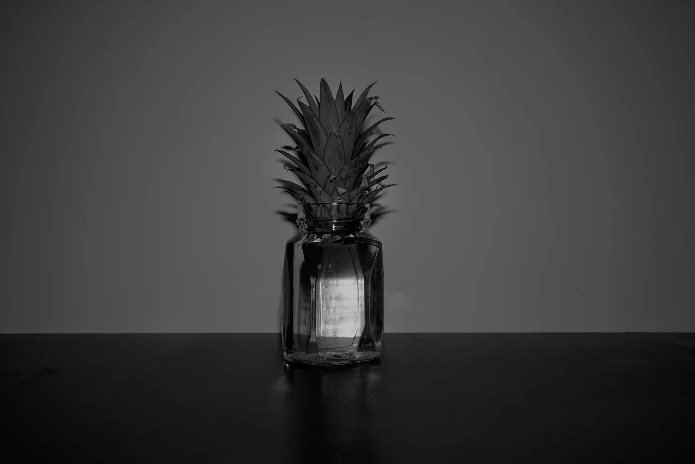 Untitled (Pineapple Head), Tel Aviv, 2015, from the series “Last Light” black-and-white photograph, inkjet print