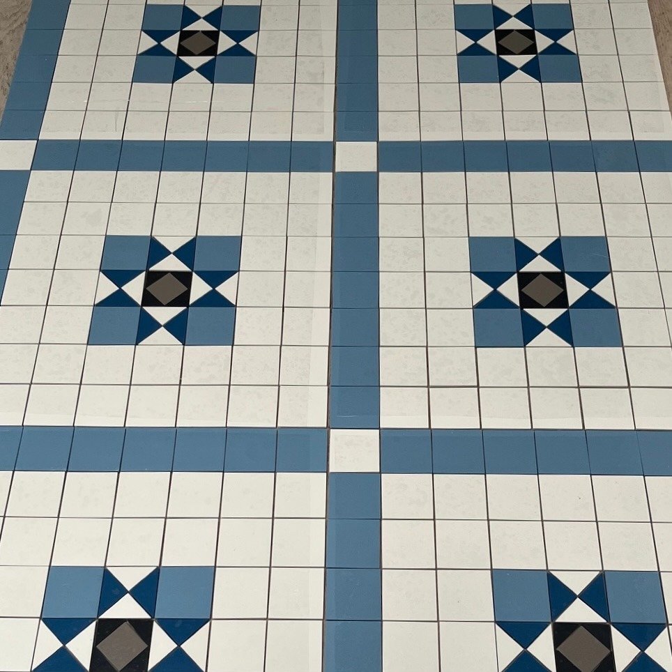 Sheeted mosaics for hallways and pathways in the Victorian style - water &amp; frost proof. Call/email-give us the dimensions and we can provide same day quote
#victorianstyle #victoriantiles #victorianfloortiles #victorianhallway #victorianpath #vic