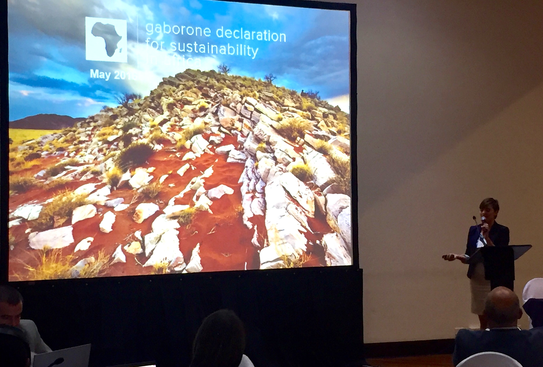 Dr. Kim Reuter of Conservation International presents at the World Bank WAVES Annual Partnership meeting in Costa Rica. Photo © the World Bank