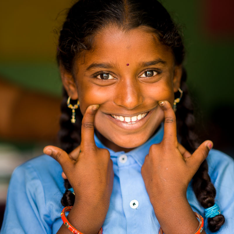 Meisje in een school in India