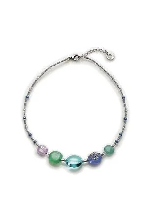light blue and light green choker