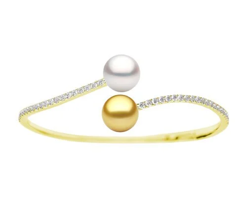South Sea Pearl and Diamond Bangle Bracelet