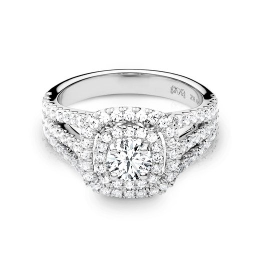 split shank halo engagement ring