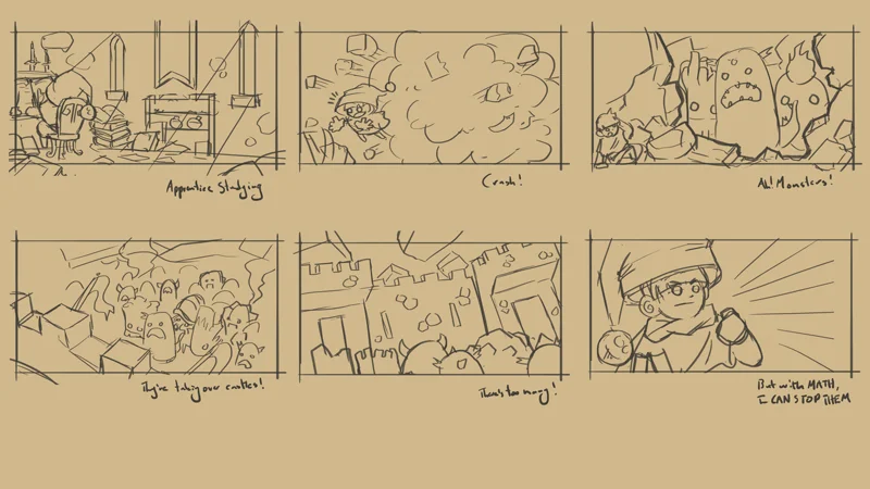 Concept art from The Counting Kingdom, math game for kids