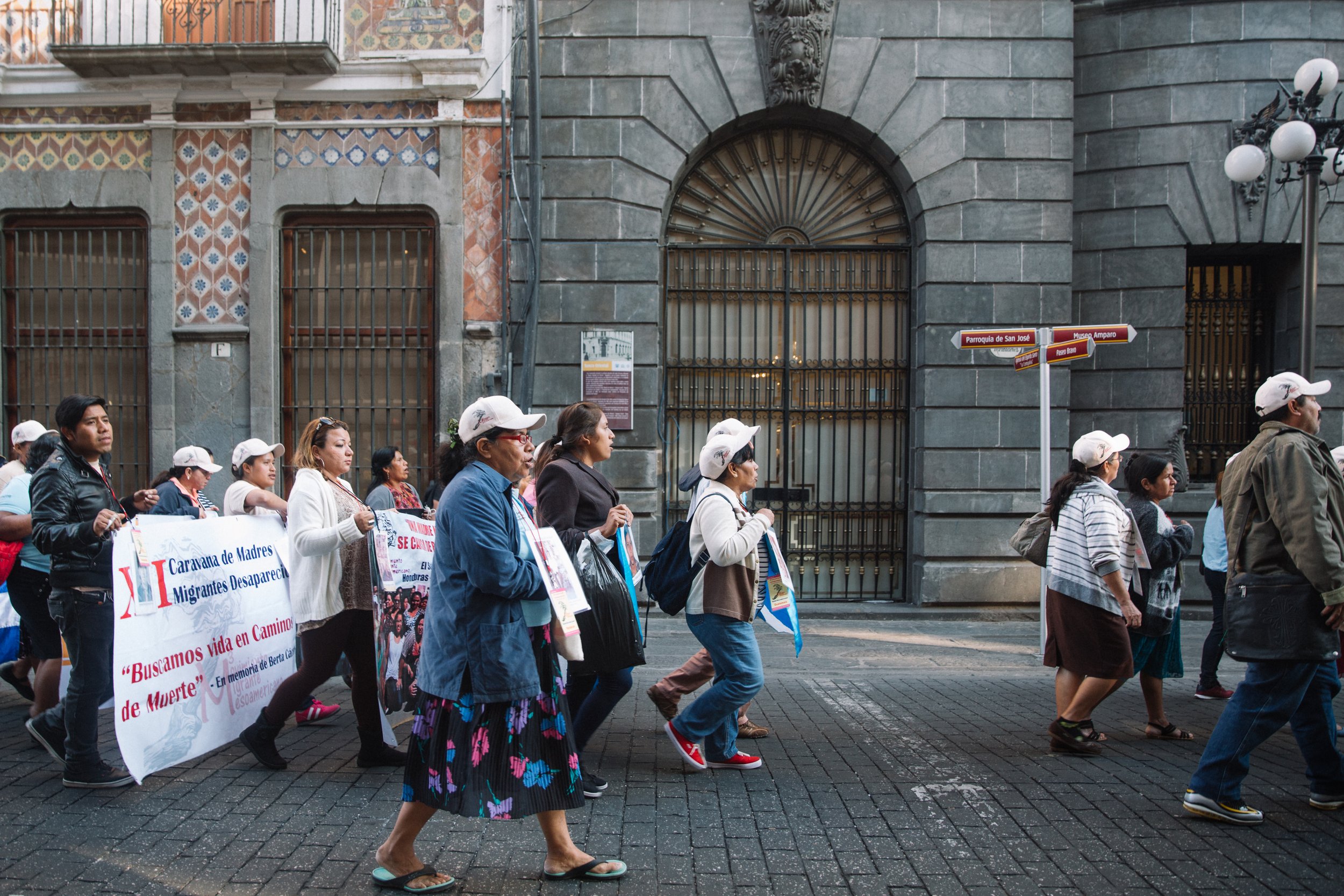  At every stop along their journey, the caravan of mothers holds a public protest, using their collective voices to bring awareness to the issue of missing migrants and demanding justice from the Mexican government. 