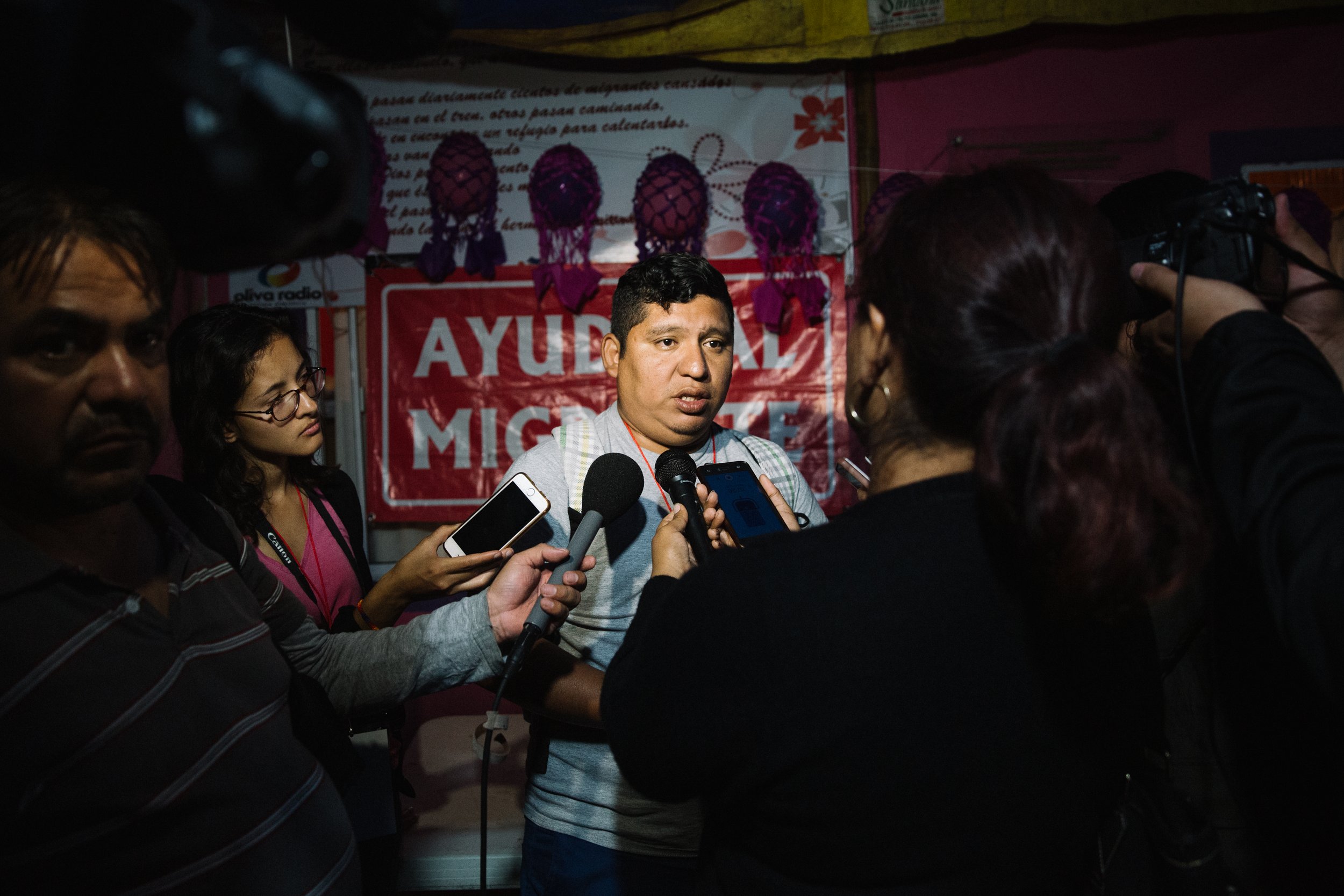  Organizer Ruben Figueroa speaks to reporters after the successful reunion of two sisters in Las Patronas, Veracruz, Mexico. The sisters had been separated for over 37 years, and their emotional reunion was a testament to the importance of the work b