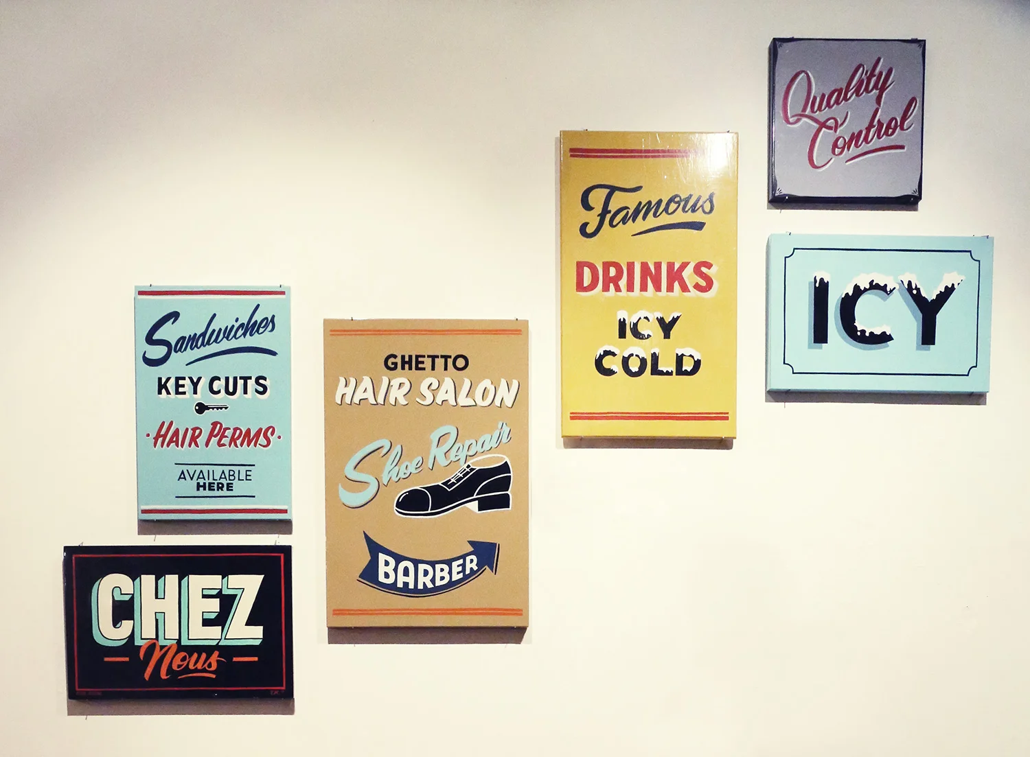 Sign-Painters do it best show, Adelaide 2013, enamel on metal canvases