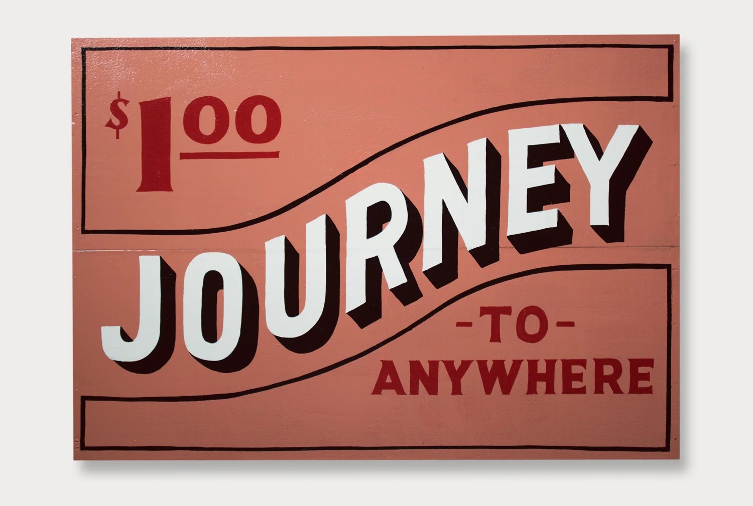 Enamel on found timber, Sign of the times exhibition, Melbourne 2013