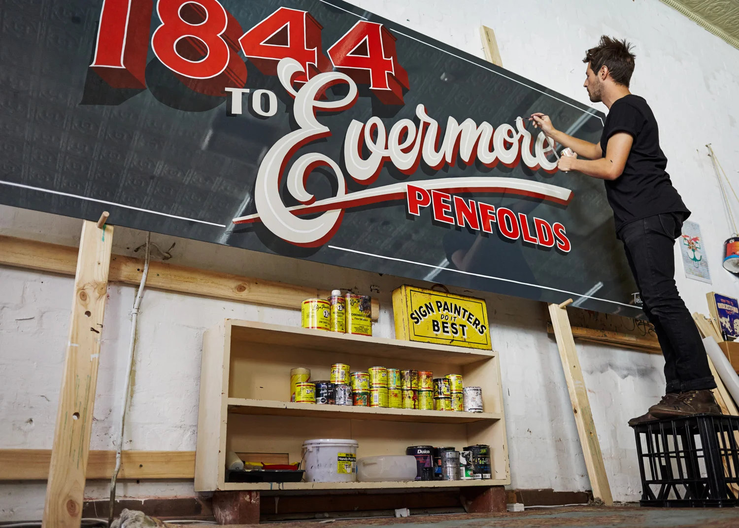 Hand-painted artwork developed for Penfolds advertising campaign