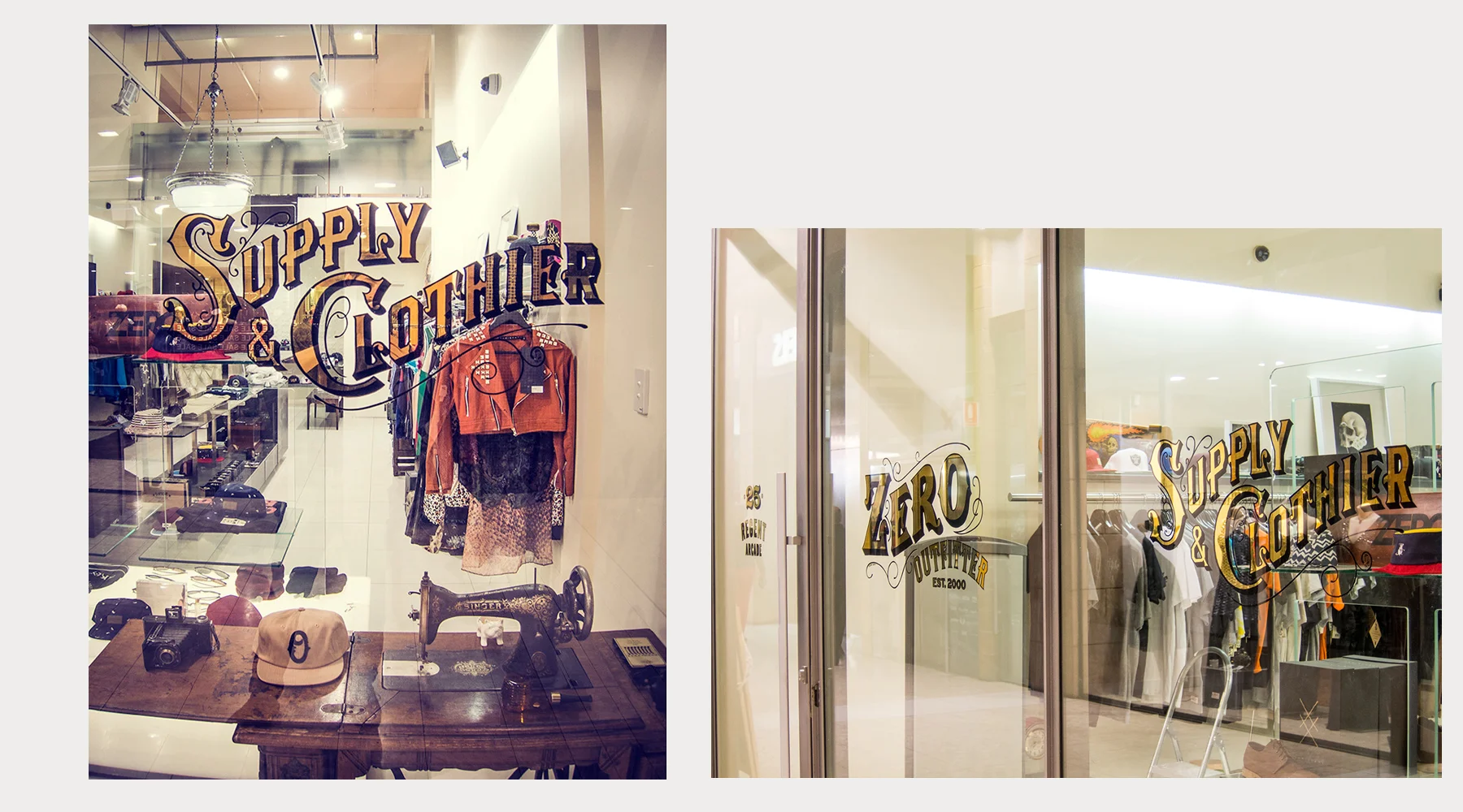 Zero boutique gold leaf & type design