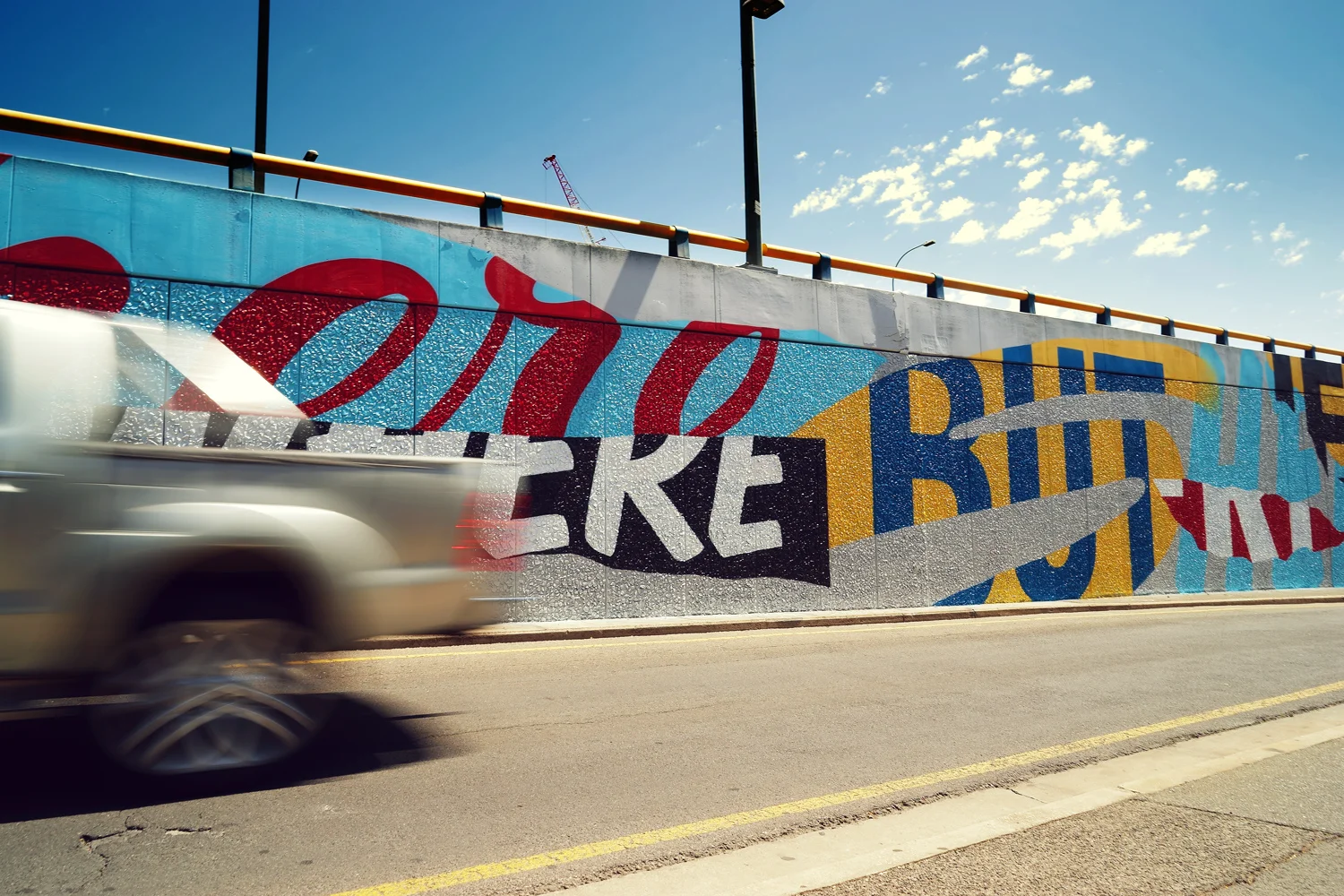 'Going Nowhere But Here' Mural. 70meters, Aerosol & Acrylic. Adelaide 2015