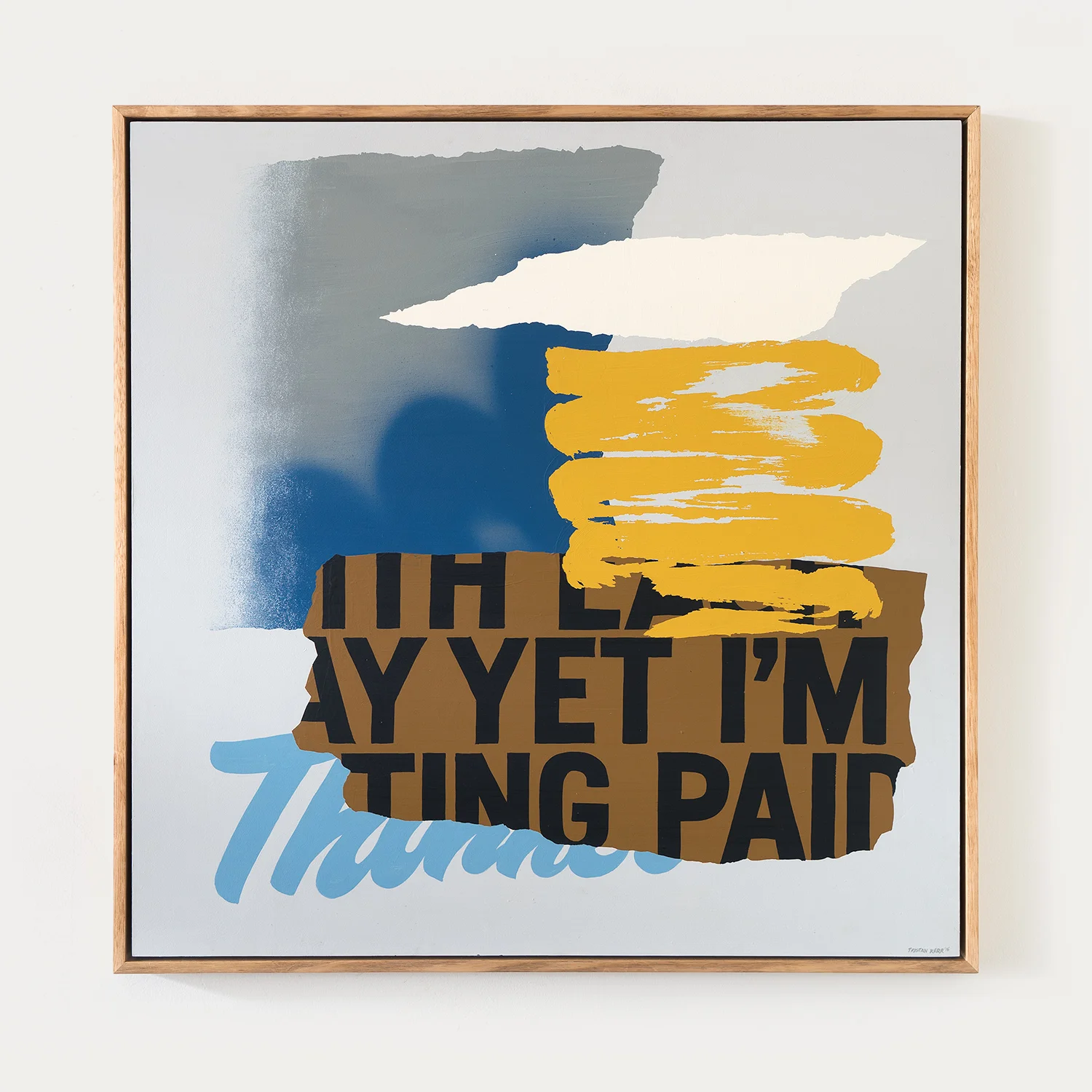 Dream upon my lips 2016, Acrylic on timber, framed 80 x 80cm, for Brixton Broadcast event, Backwoods Gallery Melbourne