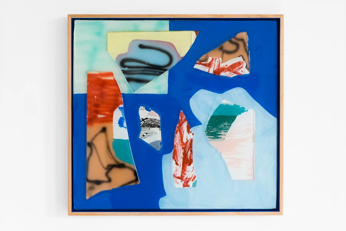 Stray 2017, Resin and acrylic on timber, 61x66cm